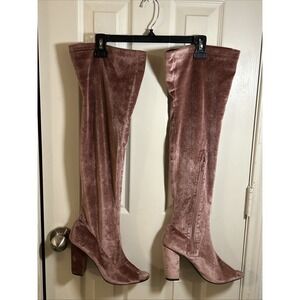Yoki Over The Knee Boots Thigh High Stretch High Heel Sexy Boots 11 Pink